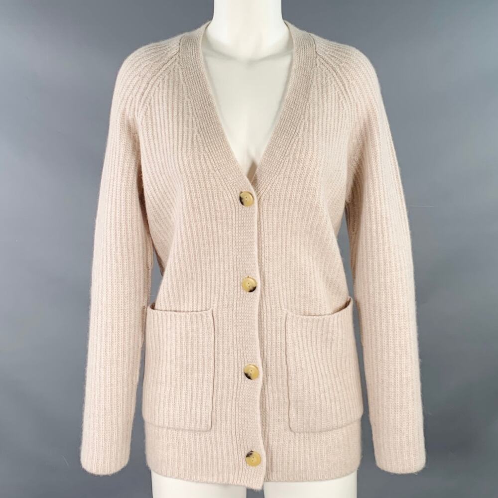 THE CASHMERE PROJECT Size S Grey Light Cashmere Textured Oversized Cardigan